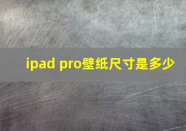 ipad pro壁纸尺寸是多少